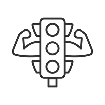 Traffic rules, icon in line design. Traffic rules, road, sign, signal, safety, law, regulation on white background vector. Traffic rules, editable stroke icon