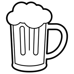 glass of beer on white background