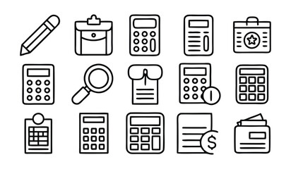 Fototapeta premium finances audit accounting taxes editable stroke