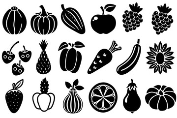 Set of Different Style Hand-Drawn fruit Vector Icons