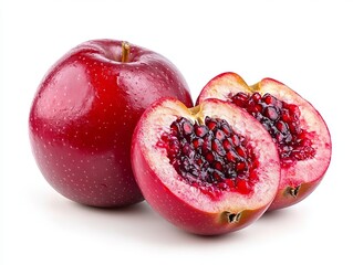 Red Apple Pomegranate Fusion Juicy Fruit Healthy Eating Delicious Vitamins Antioxidant Rich Food Photography Still Life Vibrant Colors Natural        