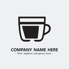 Cup illustration black and white for logo company vector image
