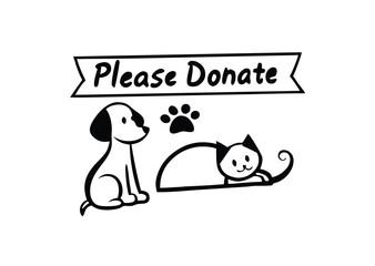animal pat, dog  please donate Text logo design, Adobe Illustrator Artwork