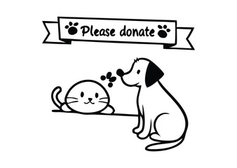 animal pat, dog  please donate Text logo design, Adobe Illustrator Artwork