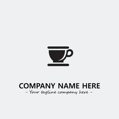 Cup illustration black and white for logo company vector image
