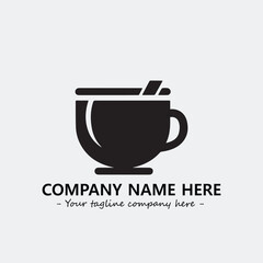 Cup illustration black and white for logo company vector image
