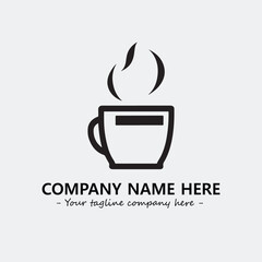 Cup illustration black and white for logo company vector image
