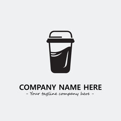 Cup illustration black and white for logo company vector image
