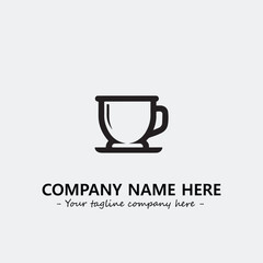 Cup illustration black and white for logo company vector image
