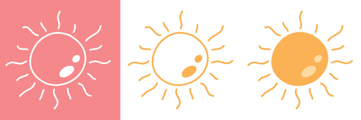 Sun image with doodle style, for design and layout.