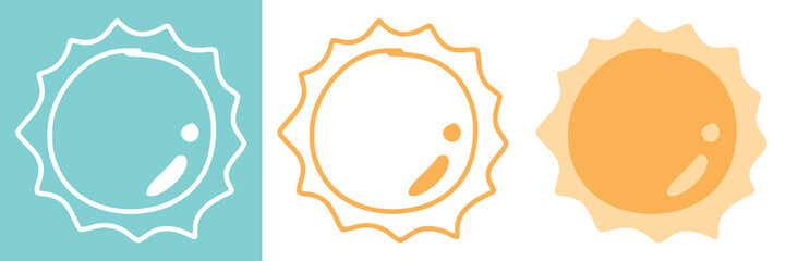 Sun image with doodle style, for design and layout.