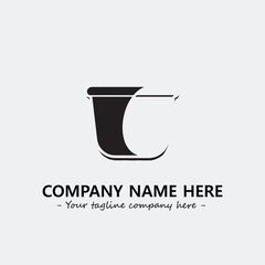 Cup illustration black and white for logo company vector image
