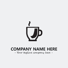Cup illustration black and white for logo company vector image

