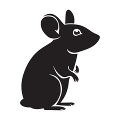 Mouse vector silhouette. Rat icon symbol. Vector illustration eps 10