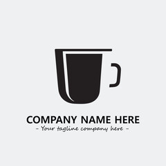 Cup illustration black and white for logo company vector image
