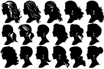 Girls Silhouette Vector And Illustration 
