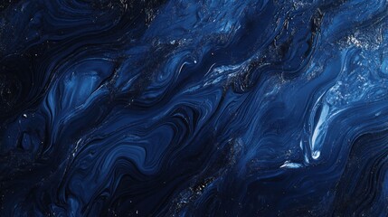 Abstract swirling blue patterns resembling ocean waves or cosmic elements.