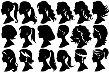 Girls Silhouette Vector And Illustration 