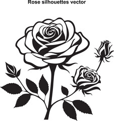 Vintage floral vector illustration showcases a seamless black and white rose pattern, a beautiful blossom design