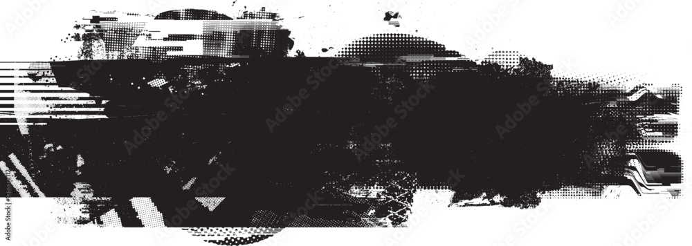 Aufkleber Grunge textured banner with rough edges. Speckled texture. Overlay grunge texture . Simply place texture over any object to create grunge effect . Banner with scratched surface for your design. 
