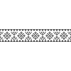 A Stripes horizontal seamless pattern with intricate tribal-inspired geometric designs in black and white. Great for branding, packaging, and home decor.