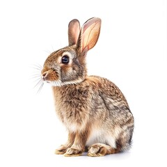 Obraz premium Cute Bunny Portrait: An endearing portrait of a fluffy bunny rabbit, its ears perked up and whiskers twitching, capturing the essence of gentle curiosity and innocence.