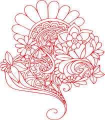 Beautiful flower art and mandala vector design