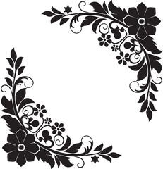 Floral Corner Vector Design Hand-Drawn Elegant Vintage floral