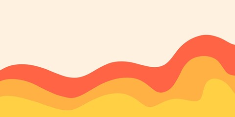 An abstract background of orange and yellow gradient waves