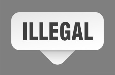 Fototapeta premium illegal sticker. illegal sign isolated on gray background