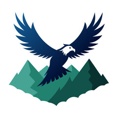 Obraz premium A majestic eagle soaring above a mountain range