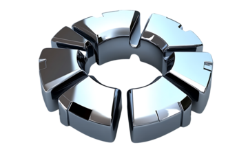 Chrome Split Ring: Abstract Geometric Precision