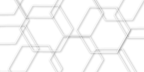 The geometric hexagon texture pattern design. The abstract hexagon design.3d render of honeycomb white background abstract wall decorative in the bath copy space, technology, data