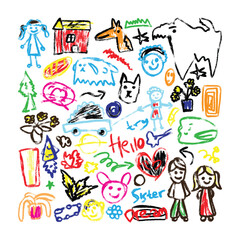 Children's Drawing on book