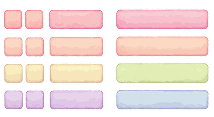 Watercolor button set, colorful UI elements, game assets