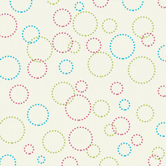 Circles dots design, beige background, seamless repeat colorful circles pattern, gift wrap paper