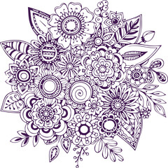 Beautiful flower art and mandala vector design