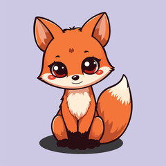 Cute Adorable Fox Cartoon Illustration Vector PNG Transparent Nursery Cutout Clipart Digital Planner Sticker