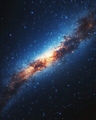 Obraz premium Majestic Cosmic River Flowing Through the Starry Abyss Captivating Deep Space Galaxy with Nebulous Clouds and Celestial Light