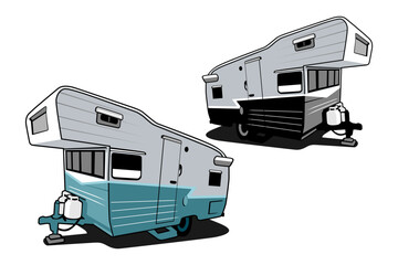 caravan truck classic design manual vector	
