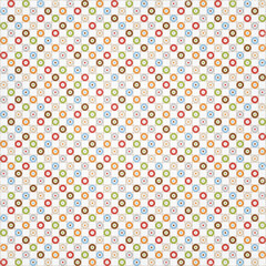 Polka dots and circles design, white background, seamless repeat colorful circles and dots pattern, gift wrap paper