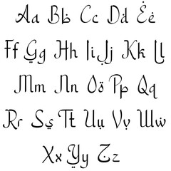 hand drawn vector alphabet collection on white Background 