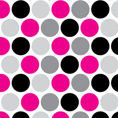 Polka dots design, white background, seamless repeat colorful dots pattern, gift wrap paper