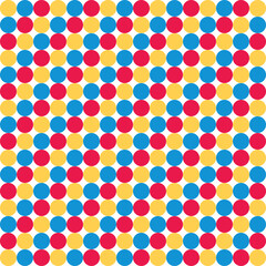 Polka dots striped design, white background, seamless repeat colorful dots pattern, gift wrap paper