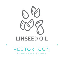 Liseed Oil Line Icon
