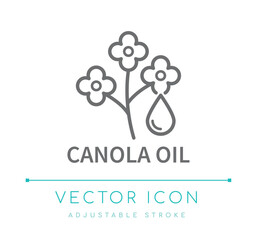 Canola Oil Line Icon