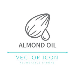 Almond Oil Line Icon