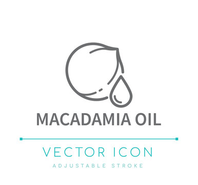Macadamia Oil Line Icon
