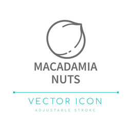 Macadamia Nuts Line Icon