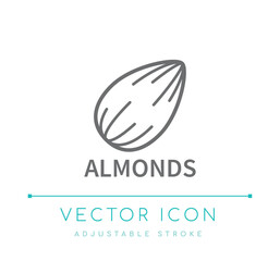 Almonds Line Icon